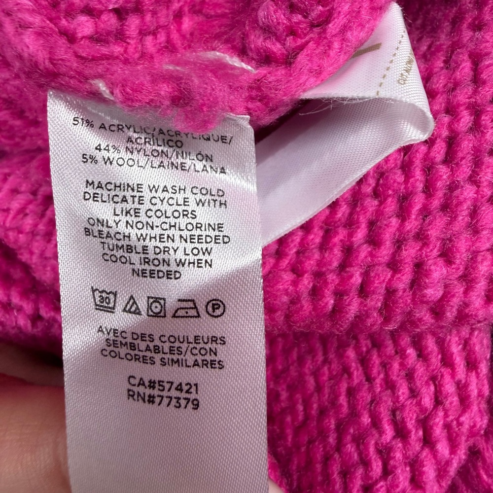 NWT Ann Taylor Bobble Knit Sweater Womens XS Pink Crew Neck Preppy Barbiecore - Picture 12 of 13